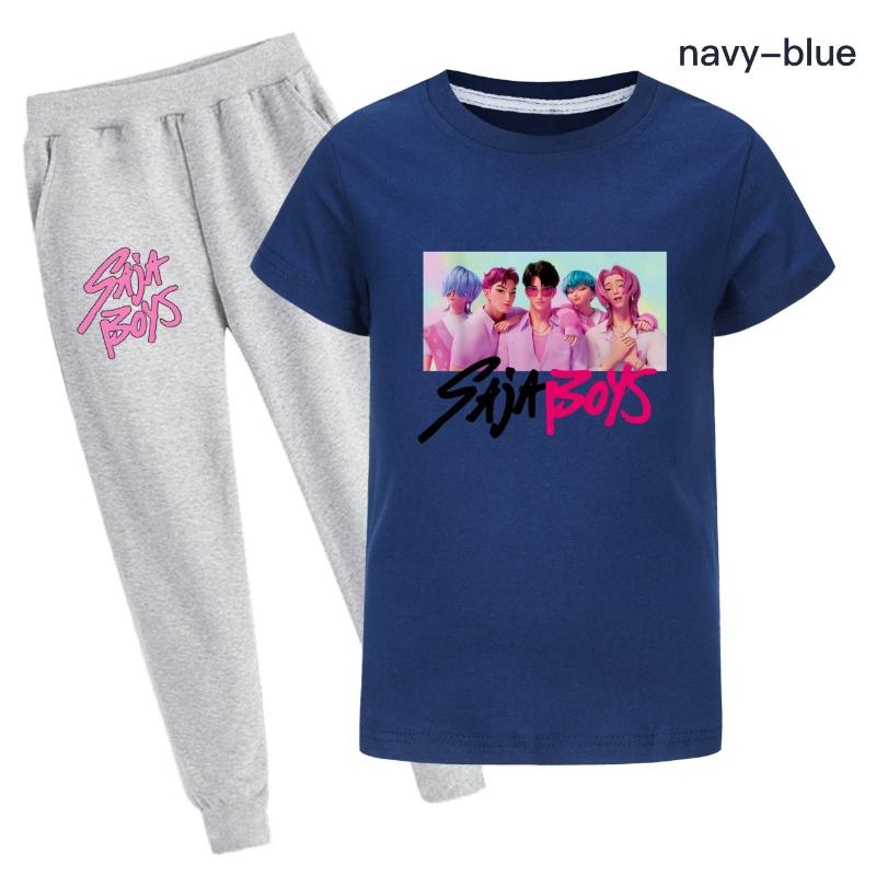 Детский летний мультяшный комплект повседневной одежды с коротким рукавом, удобная футболка, мягкие комплекты одежды для мальчиков 110cm