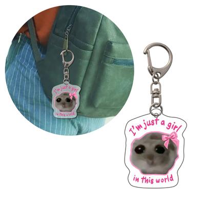 Färgglad Hamster Nyckelring Söt Väskprydnad Hamster Nyckelringar Akryl Hamster Ryggsäcksberlock Gåva till Modeälskare