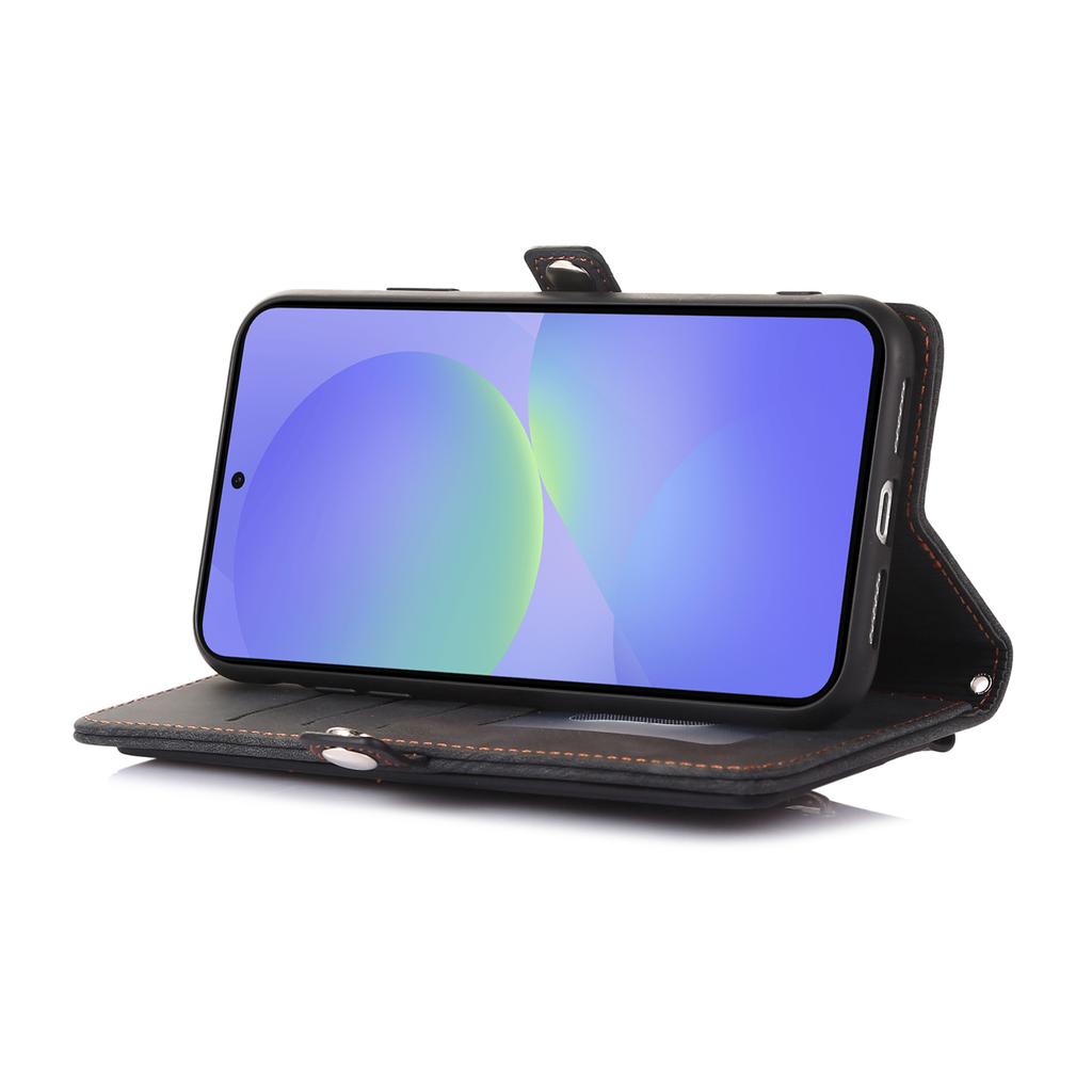 For Samsung Galaxy A05s 4G Case Zipper Pocket 9 Card Slots PU Leather Phone Cover with Wrist Strap