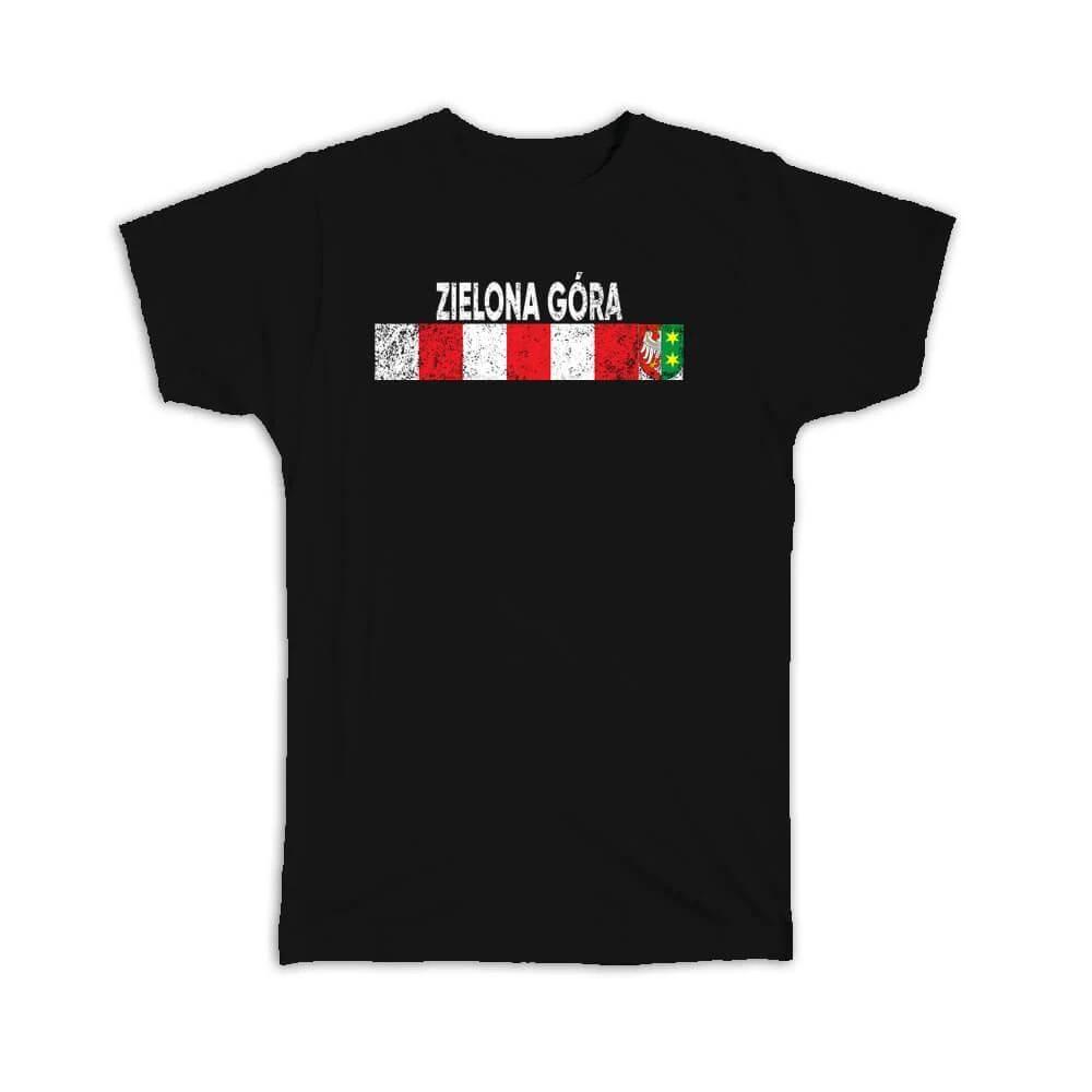 

Zielona Gora Coat of Arms: Polish Gift T-Shirt Poland Crest Retro Flag Expat S
