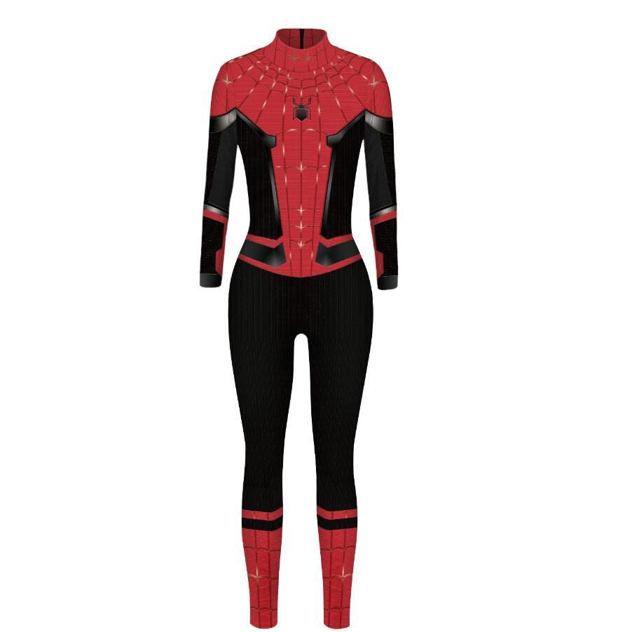 Halloween Spiderman Cosplay Jumpsuit Women's Slim Tights Bodysuit