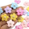 Kawaii Flower Charms Resin Five-Petal Flowers Flatback Cabochon for Frame DIY Embellishment Slime Charms Phone Case Decor