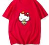 2026 HelloKitty Sanrio Printed Cotton TShirt Summer Cartoon Design Childrens Roundneck Fashion LooseFitting Casual Wear