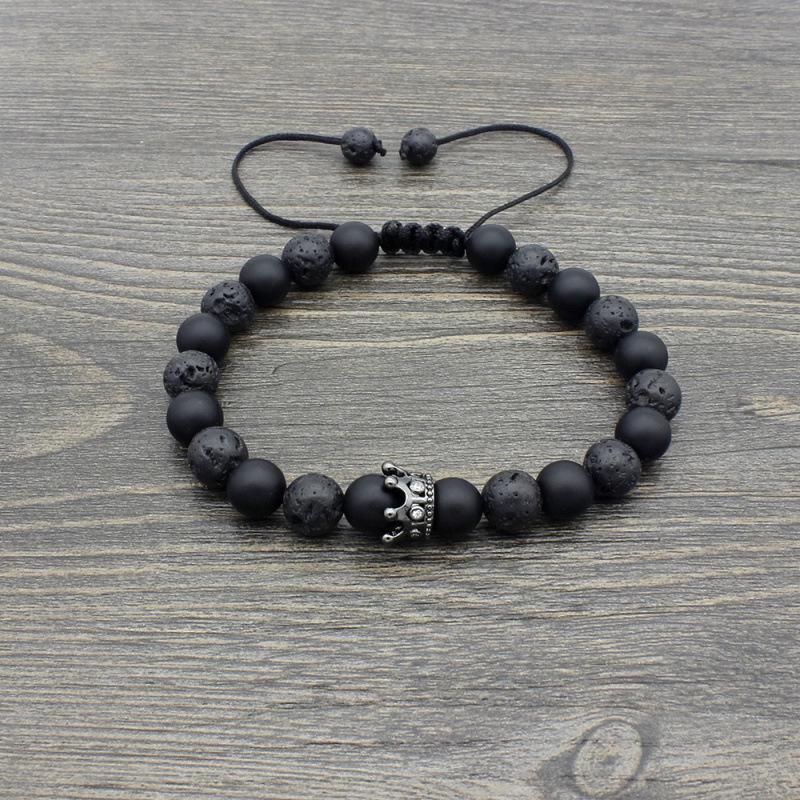 Frosted Black Agate & White Turquoise Beaded Bracelet - New Stock Available