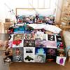 Madonna Duvet Cover + 2 Pillowcases, Queen of Pop Music Icon Print Bedding Set Soft Fabric Home Decor for Music Fans