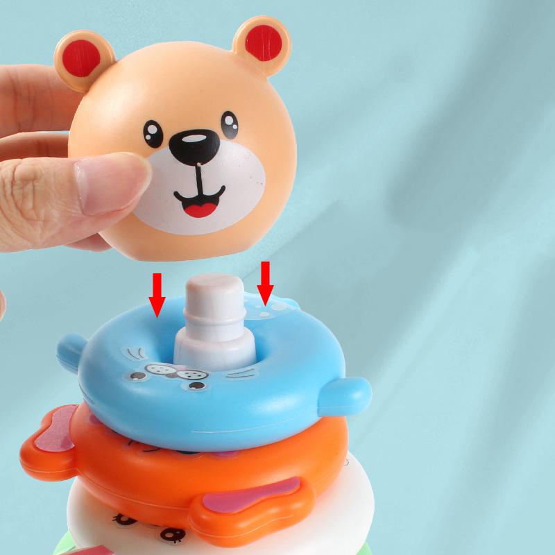Baby Toys 0-12 Montns Puzzle Pyramid Tower Cup Stacking Toys Montessori Educational Beach Kids Pool Bathtub Toy Kids Gift
