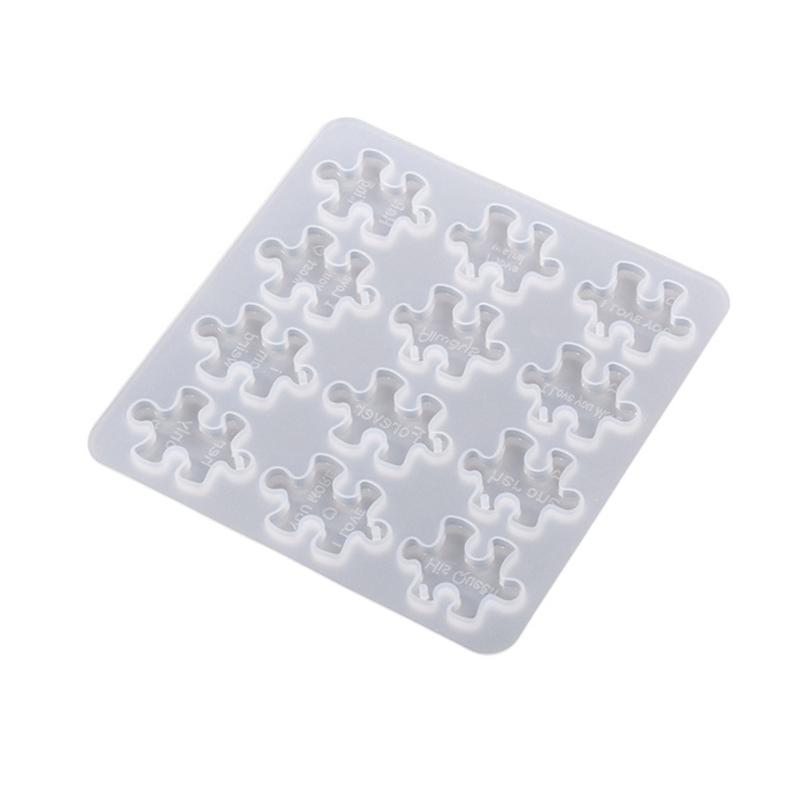 Aromatherapy Tablets Silicone Mold Puzzle Shape Resin Mold Keychain Charm Epoxy Casting Mold Rectangle Tags Molds DIY 1