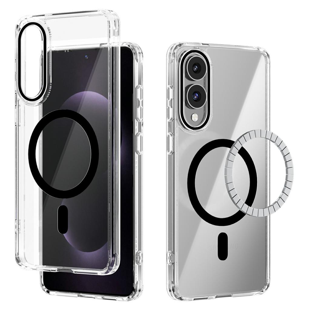 For Samsung Galaxy S25 Edge Case Compatible with MagSafe Anti Scratch Clear TPU PC Phone Back Cover