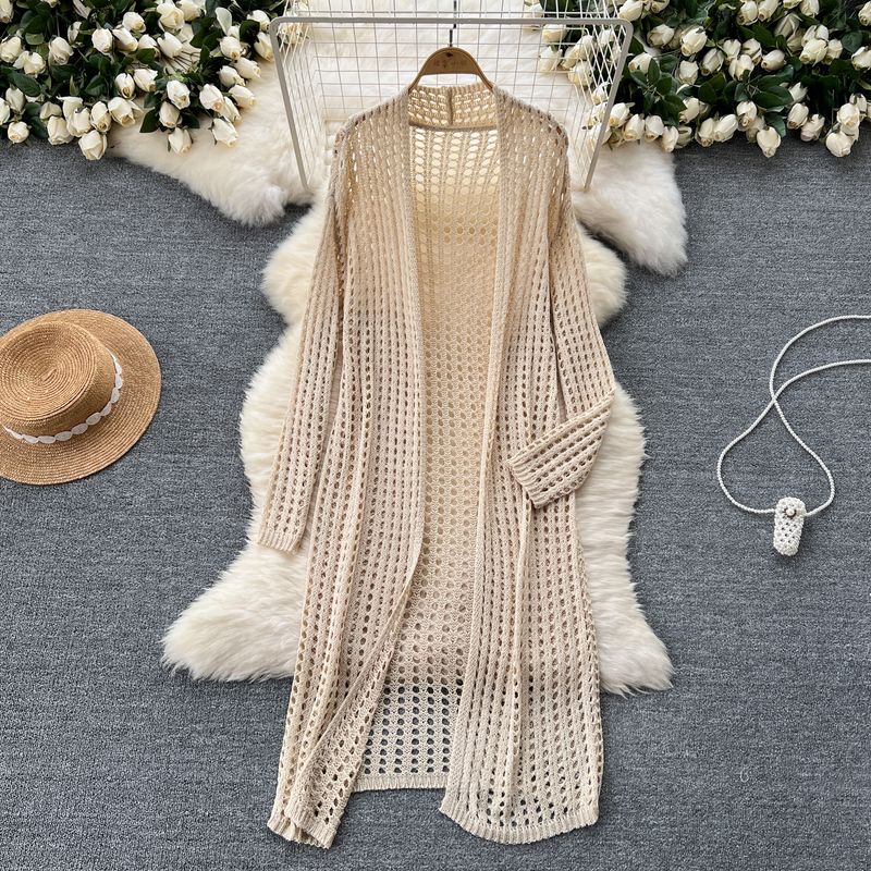 Korean Style Mid Length Long Length Knitting Cardigan Outer Wear Summer Shawl