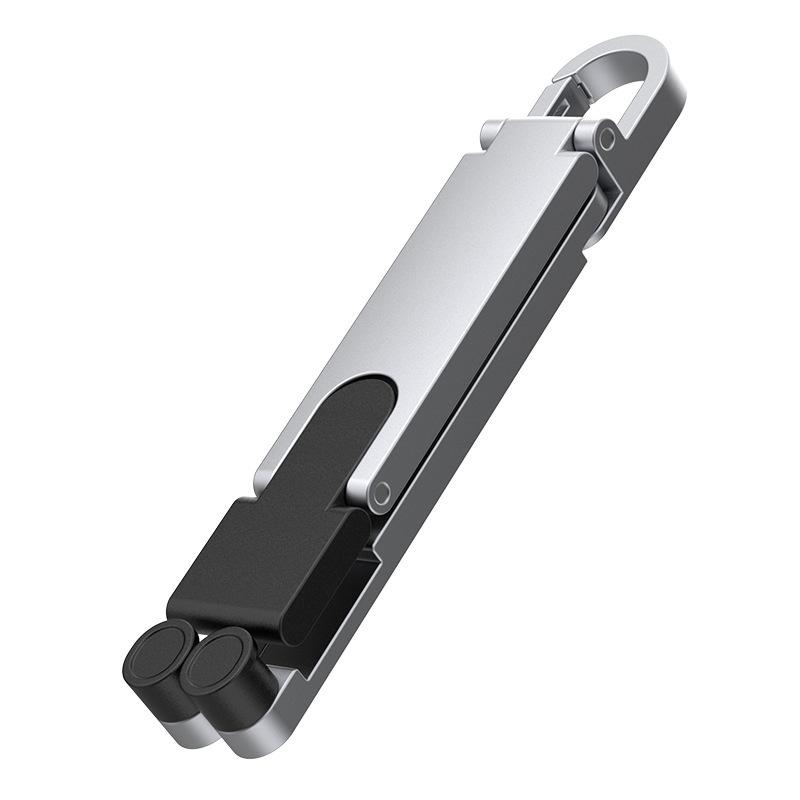 Mini Portable Keychain Phone Stand Aviation Aluminum Anti-slip Adjustable for Travel Live Streaming Vlog Shooting