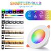 10-1PCS WiFi Smart LED Downlight RGB LED Bulb Tuya Dimmable Downlight AC85-265V Bluetooth-Compatible Lamp