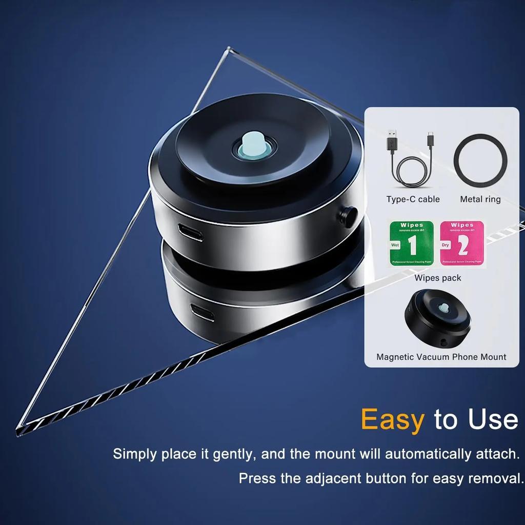 One-Hand Operated Magnetic Suction Car Phone Holder, Magnetic Suction Phone Mount for Car Compatible with Magsafe