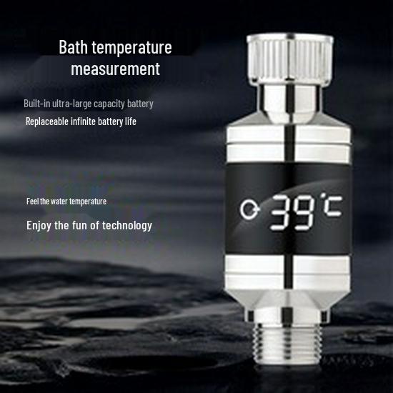 Luxury Anti-Scald Shower Head with Digital Thermometer for Safe Bathing