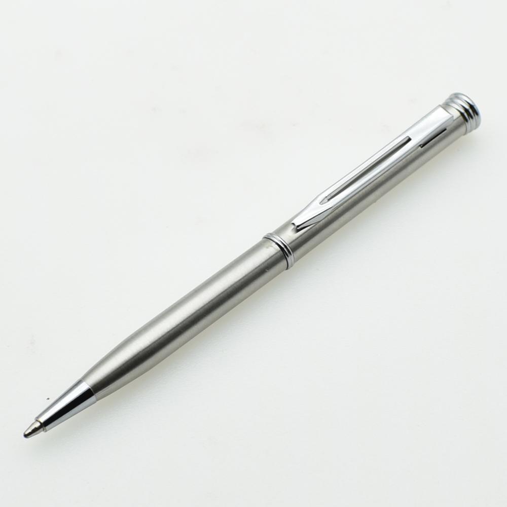 Mini Penna a Sfera Portatile in Metallo 0,7 mm Ricarica Nera Penna a Sfera a Rotazione Penna per Firma Materiale di Cancelleria per Ufficio/Scuola