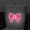 Glow-In-The-Dark Toilet Decoration Decals Luminous Toilet Seat Cover Sticker Pink Bowknot Design Pvc Toilet Lid Wall Decoration