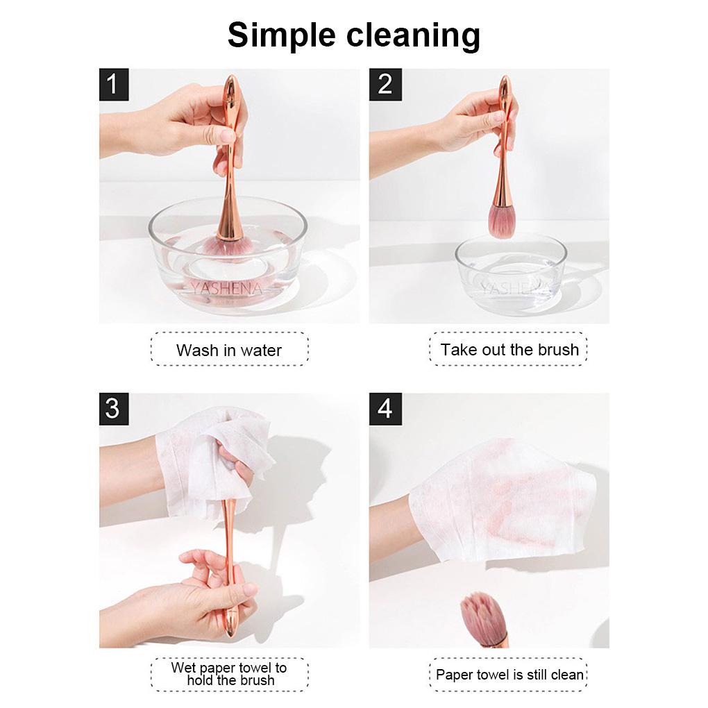 Makeup Brush Eye Shadow Foundation Powder Blending Cosmetic Brushes Long Handle Plating Reusable Make Up Tool Replacement