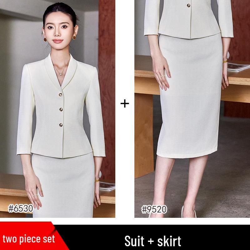 Women's Professional Slim Fit Suit Set for Hotel Front Desk & Customer Service