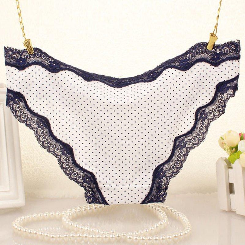 Women's Lace Dot Printed Underwear Women Panties Lady Briefs
