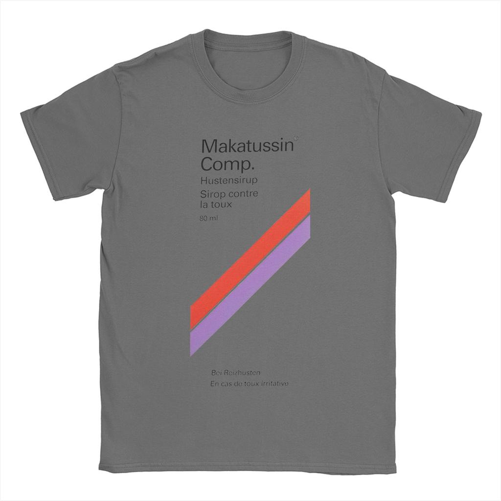 Men T-Shirts Makatussin Comp 80ml Label Vintage Cotton Tee Shirt Short Sleeve Funny T Shirts Crewneck Clothes Summer
