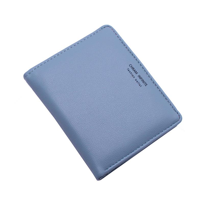 Women's Simple Letter Bifold Short Wallet Thin Solid Color Versatile Credit Card Holder Casual Fashionable Clutch