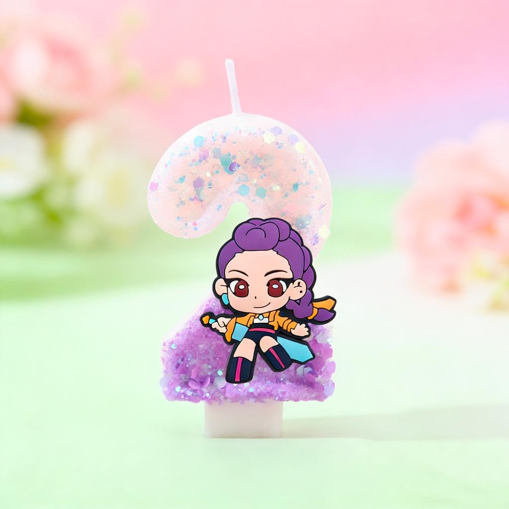 Kpop Demon Hunter Themed Candles for 5-9 Year Old Kids Birthday Parties Exquisite Cake Decorations Party Favors Supplies