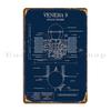 Venera  Space Probe Navy Blueprint Vertical Metal Sign Club Cave Garage Cinema Designer Tin Sign Poster