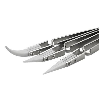 3-teiliges Reverse-Pinzetten-Set Silber Edelstahl Nichtleitend