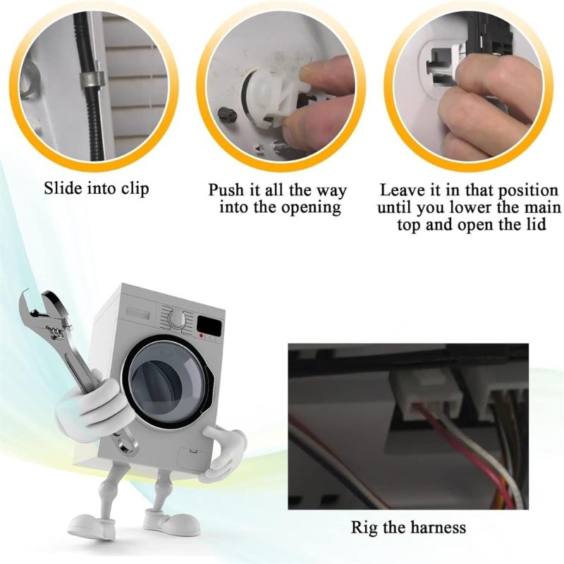 Washer Latches Assembly Plastic Texture Efficient for Various Models Ensuring Secure Operation Washer Maintenance Part