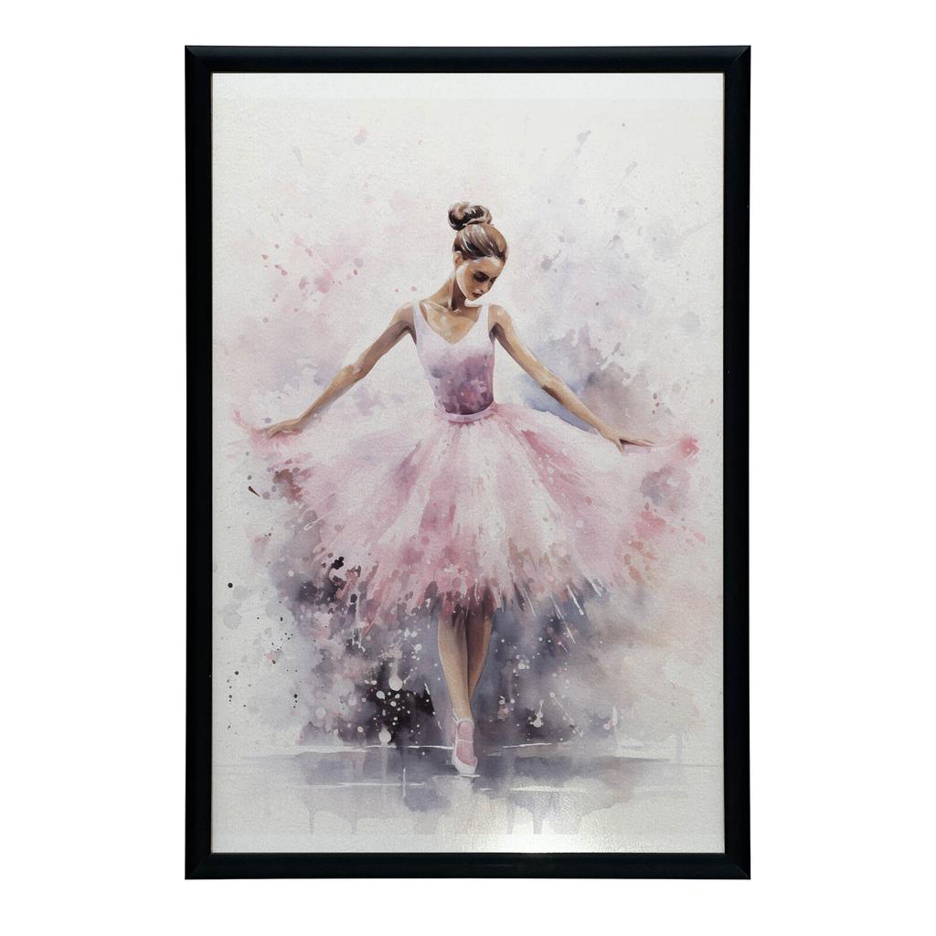 Enchanting Ballerina Dance Enchanting Ballerina Dance, 30X40 Cm, Dark Brown Wooden Frame, 230 Gsm Matte Paper