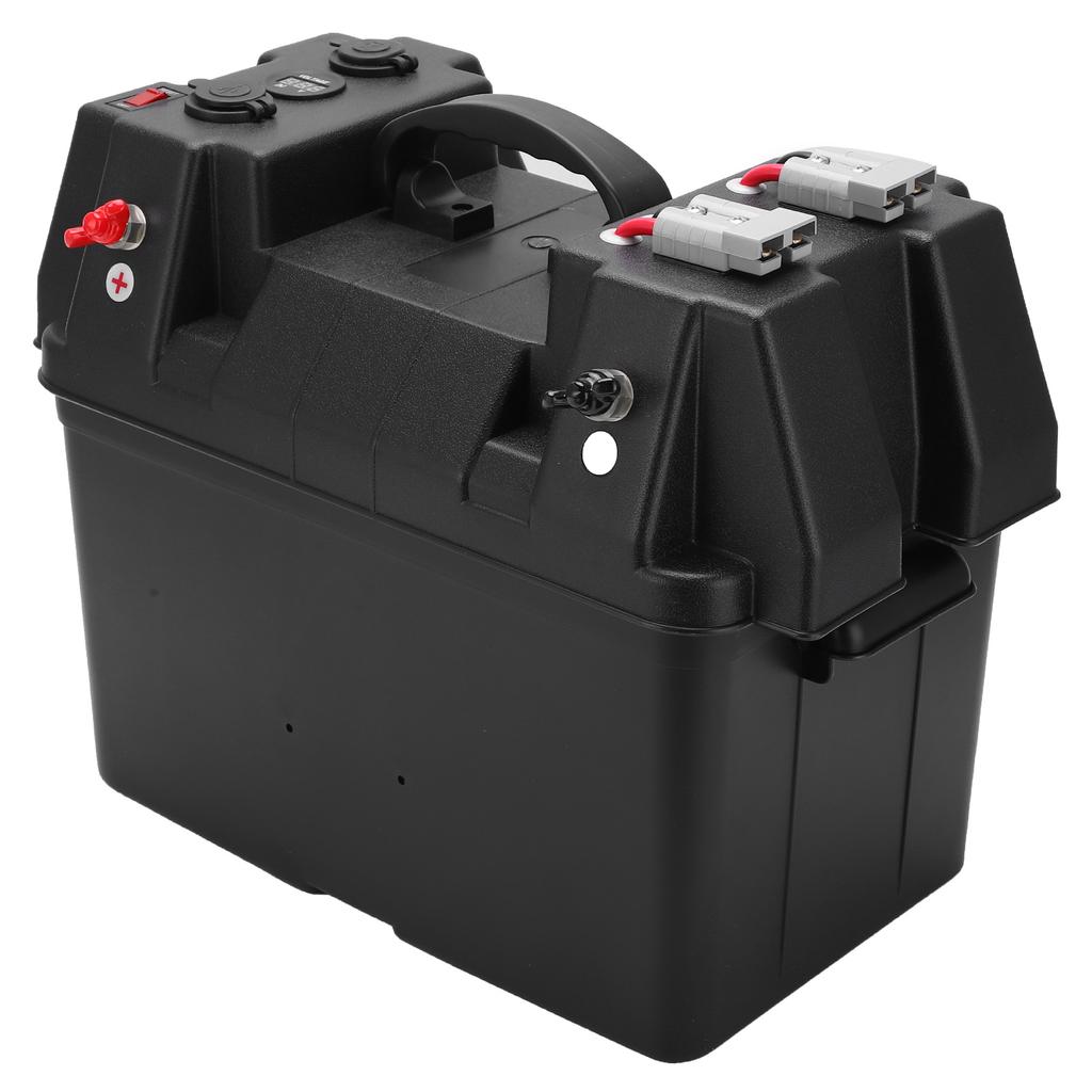 Backup Battery Box Power Center Portable Marine Accessary with Voltmeter for Car RV Yacht Ship 12V