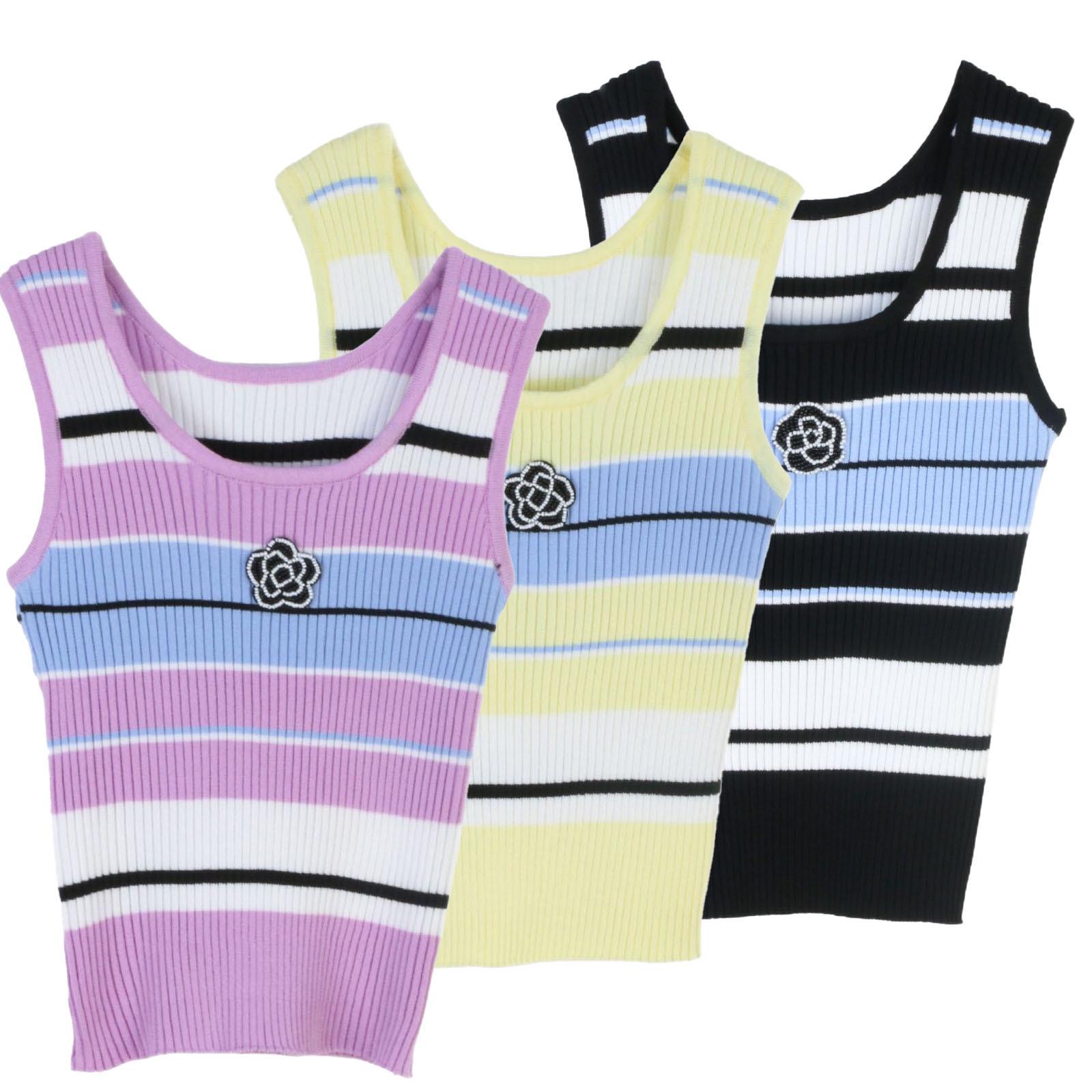 

Color Block Striped Sleeveless Knit Vest: Spring/Summer Commuter Style Medium