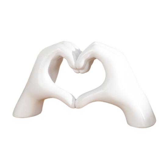 

День Святого Валентина Жест Любові Статуетка Серце-Кохання Форма Руки Статуя Скульптура Весільна Річниця Настільна Прикраса білий