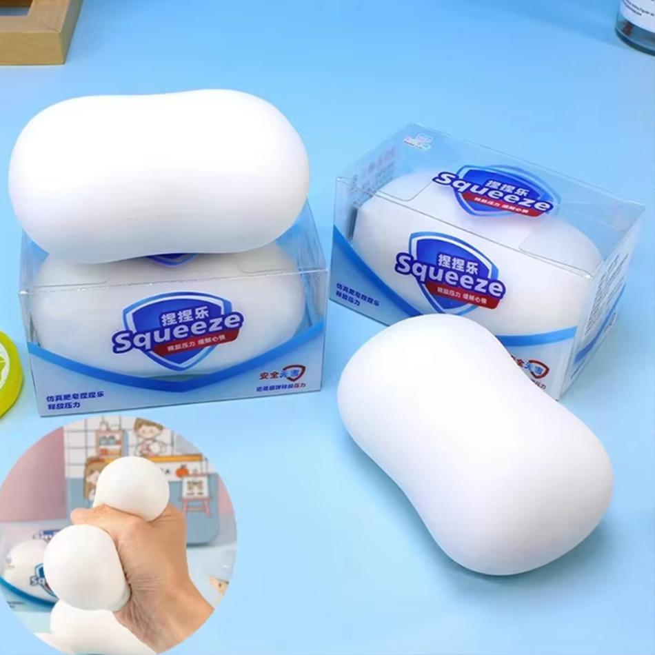 Soap Ball Realistic Squishy Soap Stress Ball Fidget Toy Crunchy Squeeze Ball Round Blocks Filled Asmr Anti Stress Toys For Adult