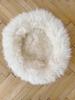 Round Natural Sheepskin Pet Bed - White 60 cm