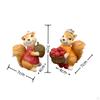 2 Pieces Squirrel Figurines Animal Statue Ornaments Sculpture for Office Cabinet