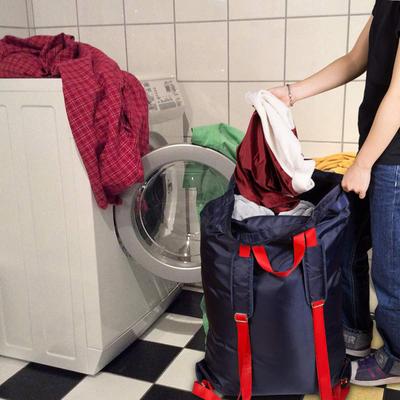 Draagbare Grote Capaciteit Oxford Doek Trekkoord Kleding Wasmand Rugzak Uitverkoop