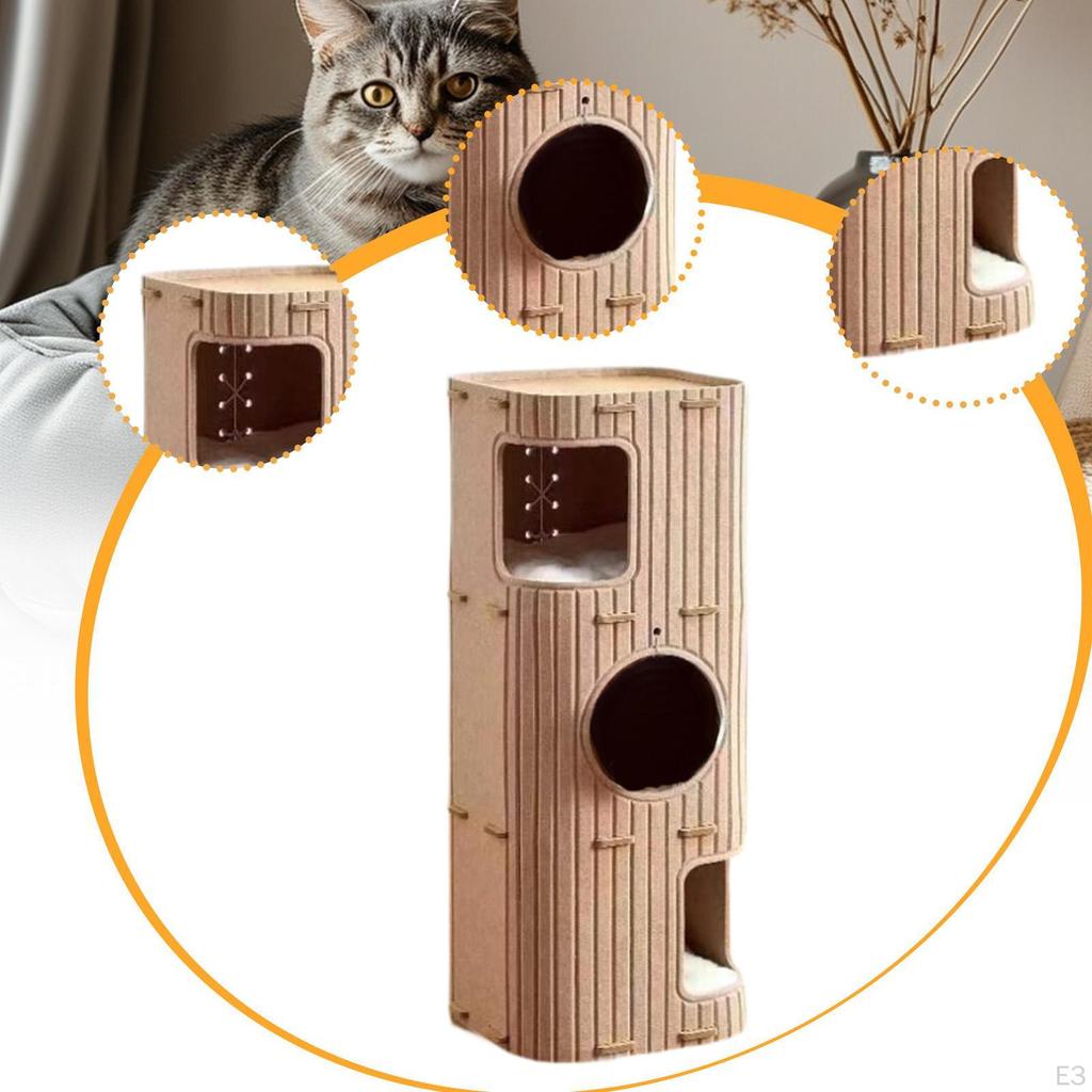 Cat House Tree Play Rest Pet Supplies Sleeping Place Portable Scratch Post Pets Bed