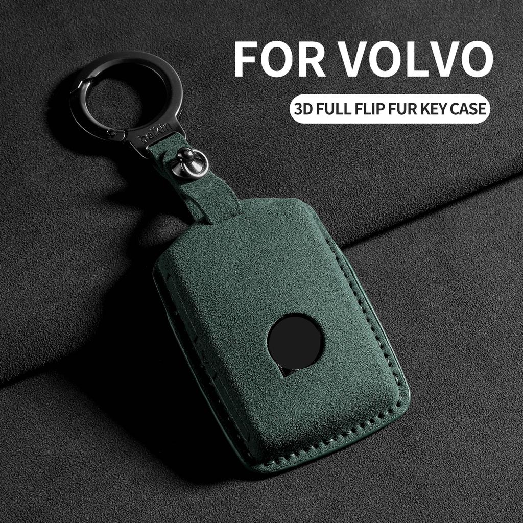 Leather Car Key Case Cover For Volvo S60 S90 XC40 XC60 XC90 V60 V90 T6 T8 Car Keychain Protector Shell Decorative Accessories