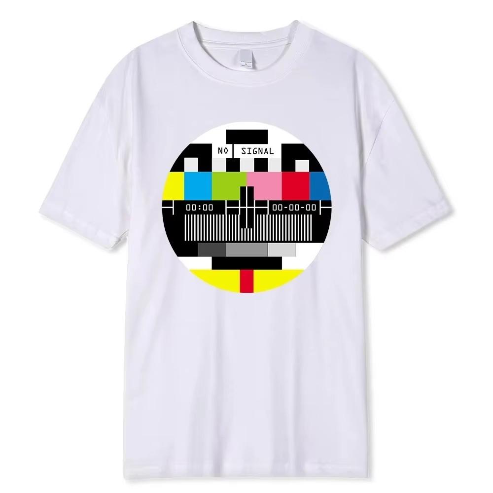 No Signal Men Tshirt Hip Hop Harajuku Streetwear Tops Tees Short Sleeve Summer Cotton T Shirt Oversize Loose T-shirts Me