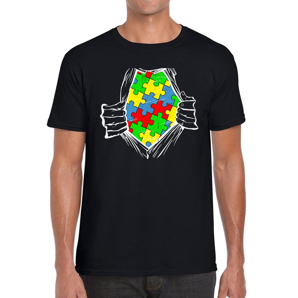 Autism Awareness Art Unisex Mens T Shirt Womens Tops Tees 4XL