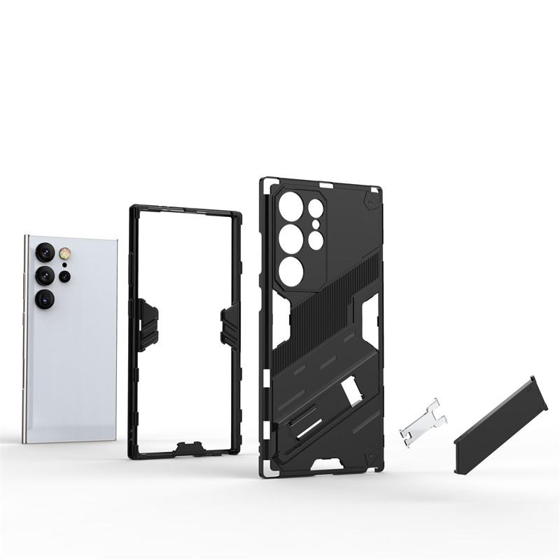 For Samsung Galaxy S24 Ultra Case Punk Armor PC Stand Holder Cases Shockproof TPU Phone Cover Samsung Galaxy S24 Plus S24 Ultra