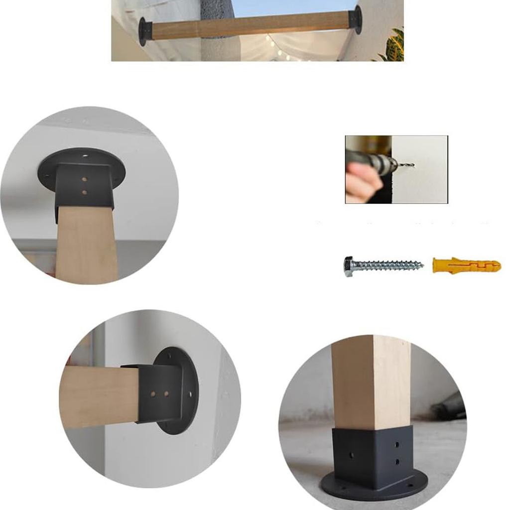 Suporturi Stâlpi Robuste Ancore Pachet de 6 Oțel Vopsit Pulverizat pentru Balustrade Gard Panou Intimitate Foișoare și Pergole