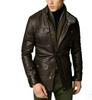 Trench coat in vera pelle fatto a mano marrone elegante soprabito da uomo vera pelle di agnello