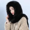 Winter Autumn New Women Casual Fashion Outdoor Keep Warm Faux Fox Fur Protect Ears Tail Russian Snow Hat Cap Collar Scarf  Wrap Shawl