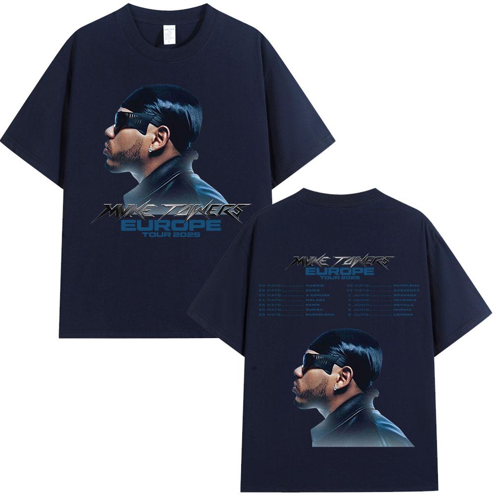 Rapper Myke Towers Europe Tour 2025 Merch Tshirts Unisex Women Fashion Hip Hop Tshirt Casual Cotton Oversized T Shirt Streetwear