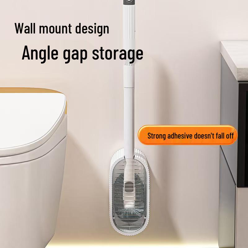 Household Long-Handle Soft Bristle Toilet Brush Set for No Dead Angle Cleaning