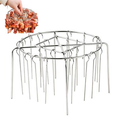 24 Skewers Air Fryer Stainless Steel Grill Vertical Skewer Hanging Oven Kebab Rack Kebab Holder Kitchen Gadgets Grill