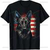 Patriotic Black German Shepherd Men Tshirt American Flag Dog Gifts TShirt Summer Fashion Breathable Retro Street Man Tops