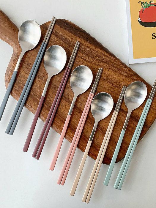 sosomoso slim cutlery set 5 colors Burgundy