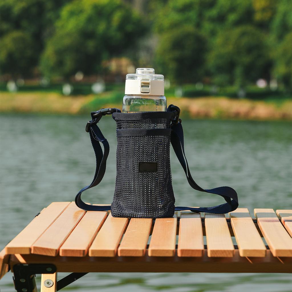 Water Bottle Carrier Bag with Phone Pocket For Umbrellas Phones and Other Small Items Hiking Camping Water Bottle Bag Navy Blue